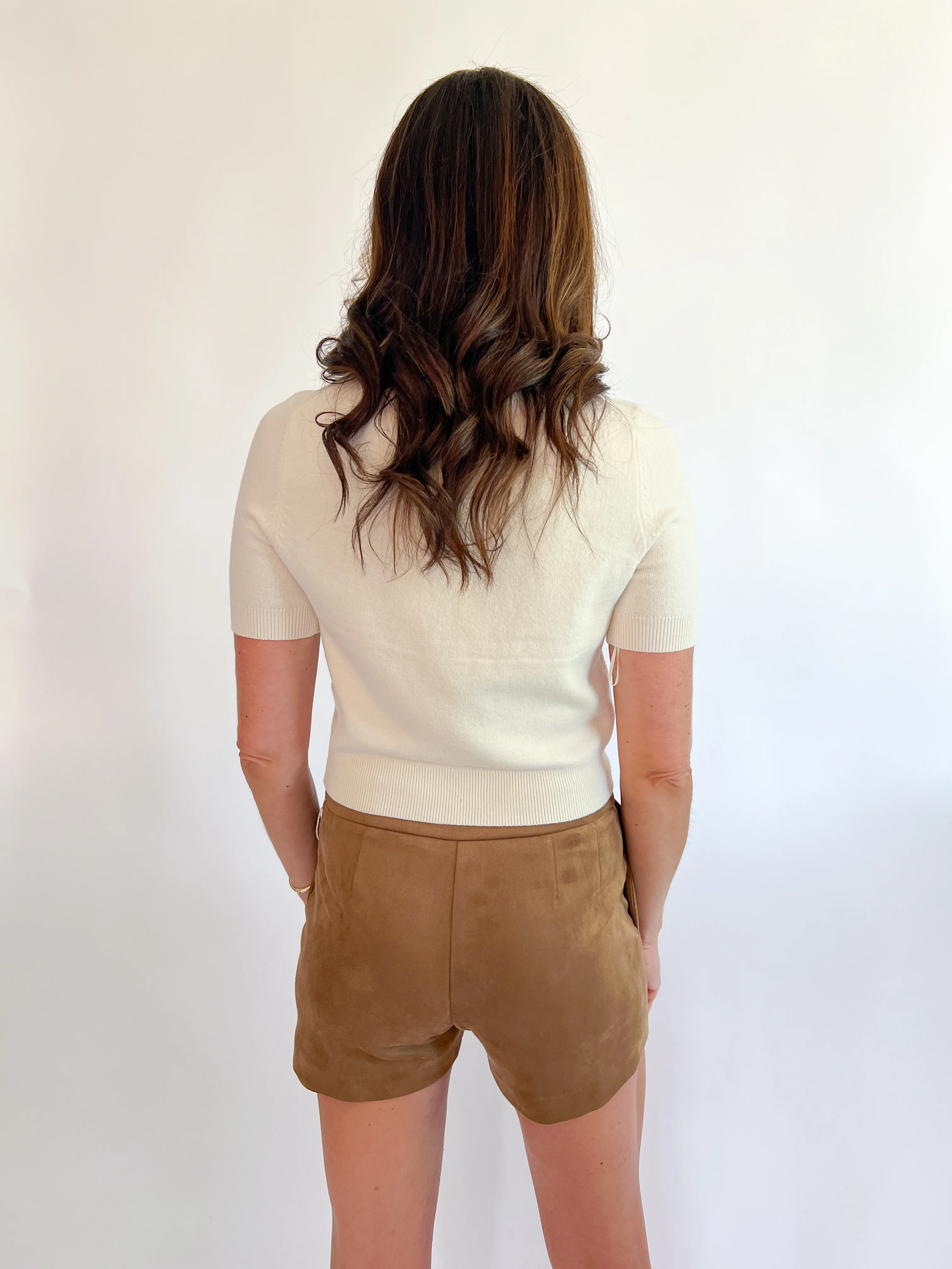 Faux Suede Modern Shorts - Image 3
