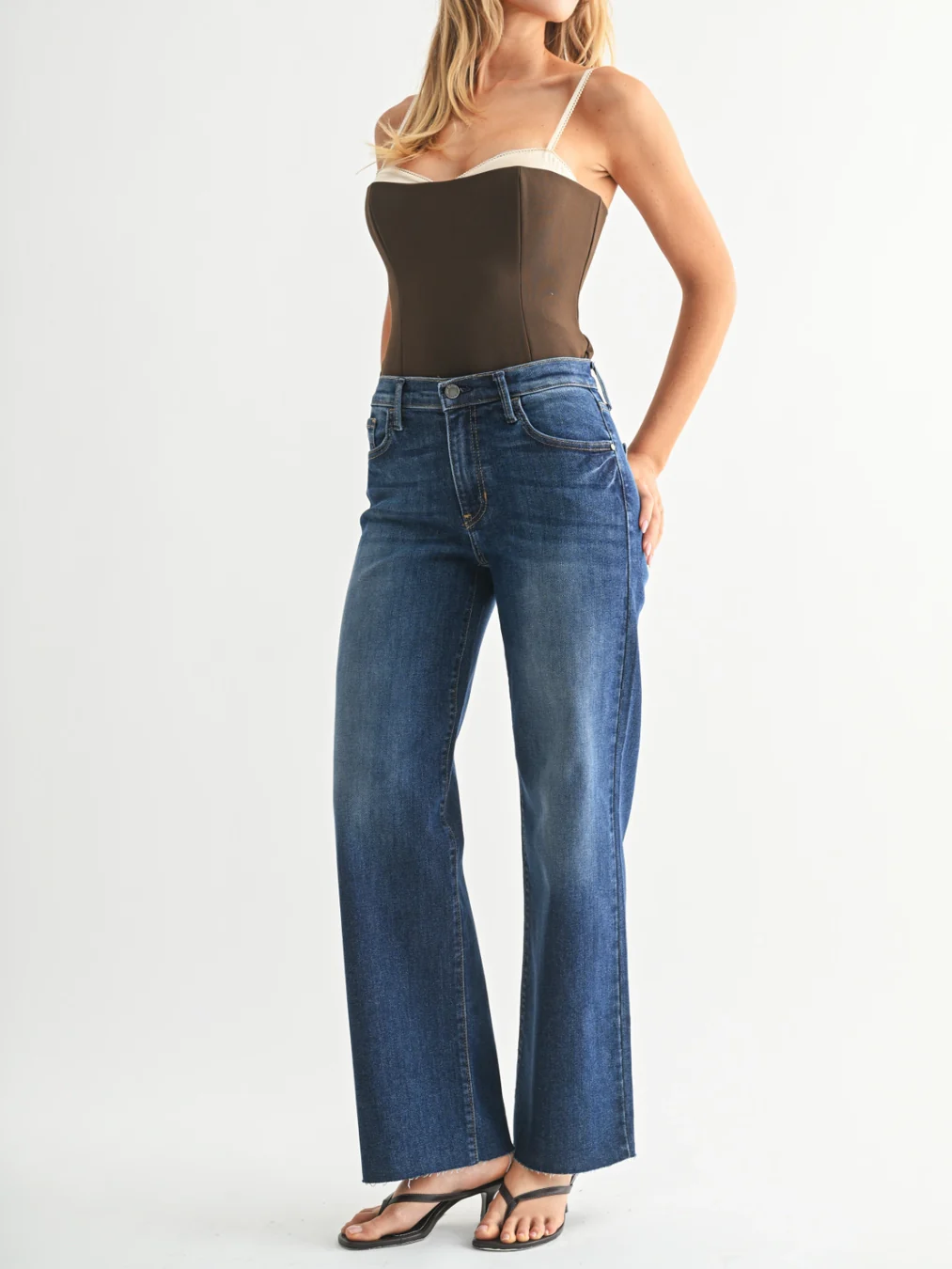 Slim Palazzo w/ Scissor Cut Denim - Image 3